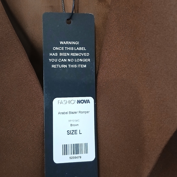 Fashion Nova Anabel Brown Blazer Romper  - L - Picture 8 of 9